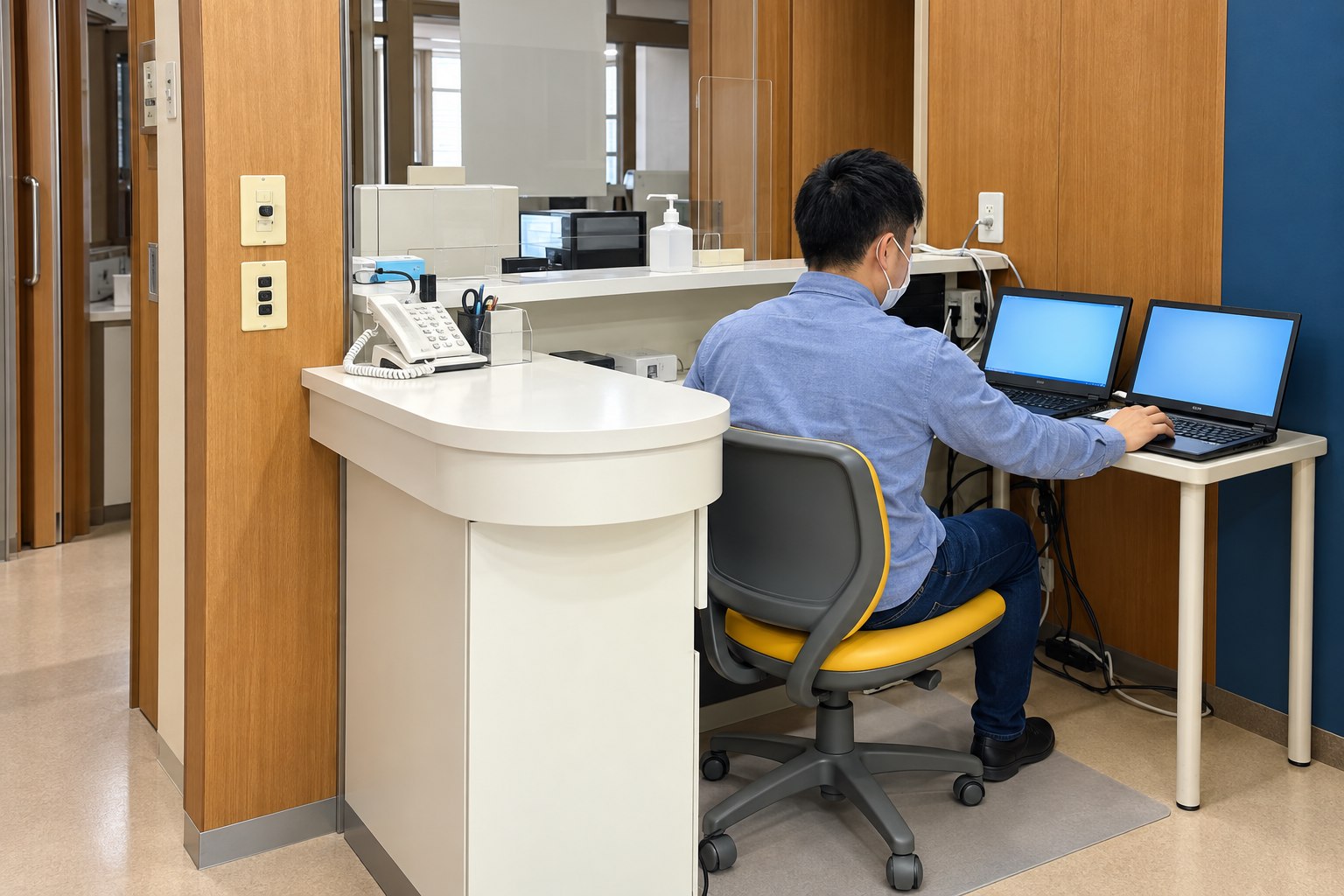 ご提供の現場写真をもとに画面情報と背景を加工した機器設定の紹介画像