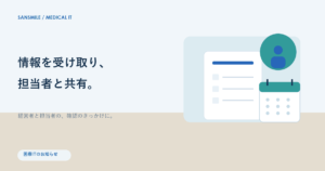 医療ITのお知らせをテーマにしたサン・スマイルのイメージ図